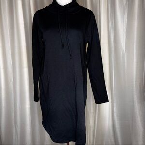 Chaser Funnel Neck Drawstsring Shirttail Dress Tunic